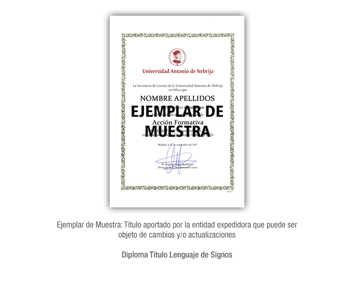Diploma Título Lenguaje de Signos formacion universitaria