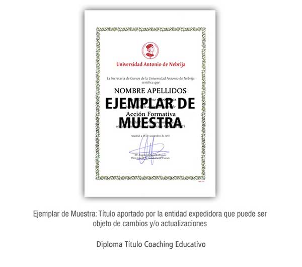 Diploma Título Coaching Educativo Formación Universitaria