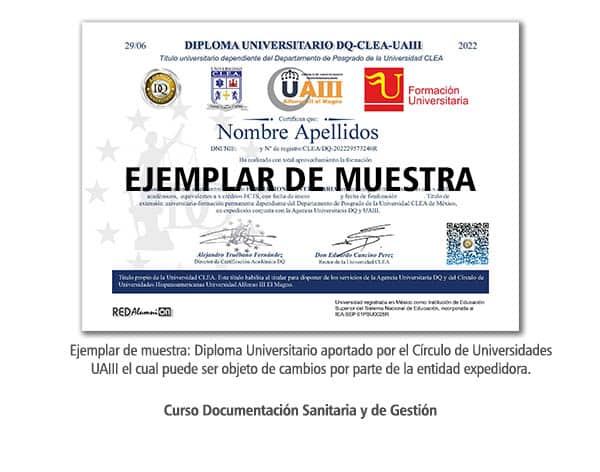 Diploma Universitario Documentación Sanitaria y de Gestión Formación Universitaria